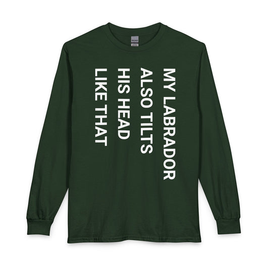 Tilt Head Labrador Long Sleeve Forest Green