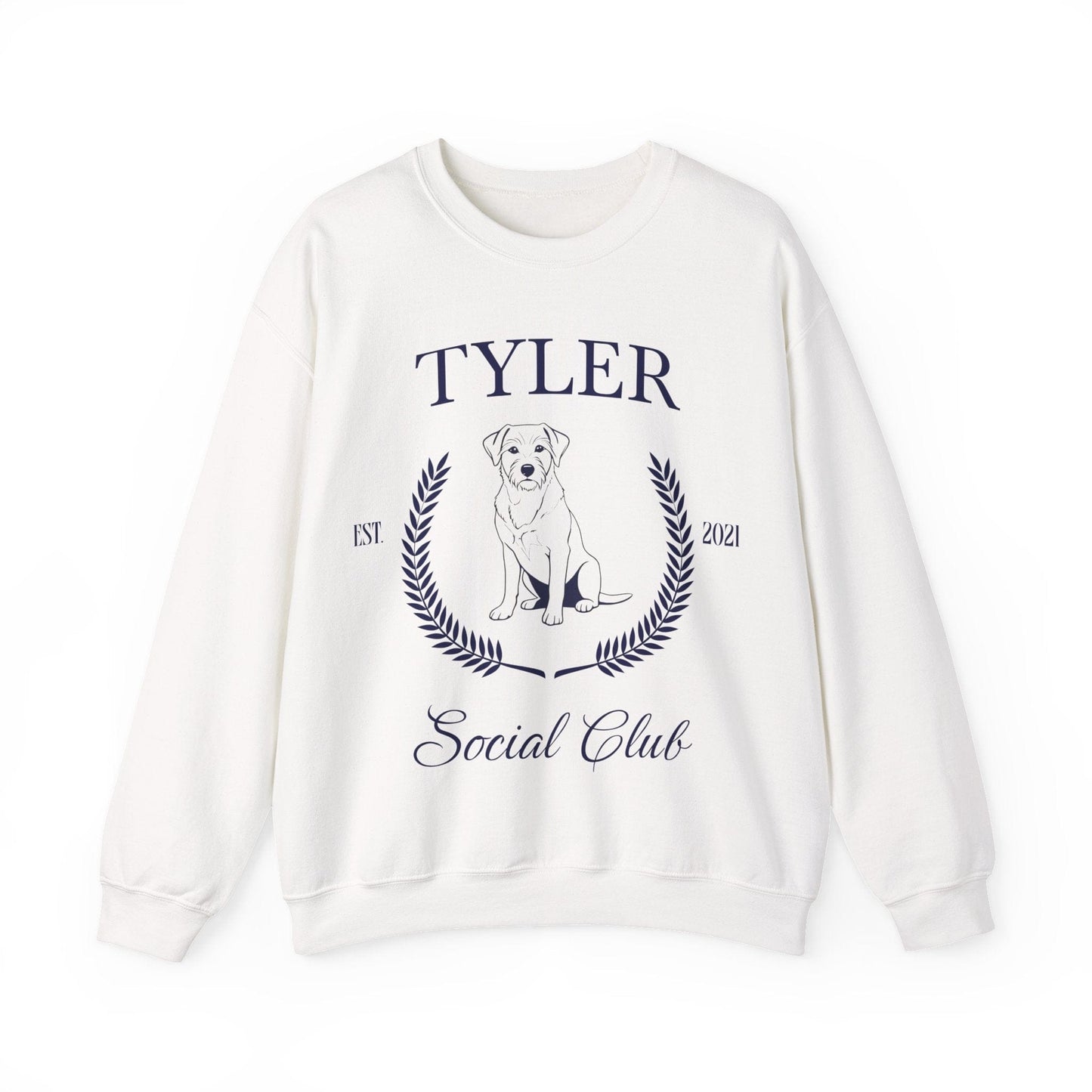 Lab Terrier Social Club Crewneck Sweatshirt White