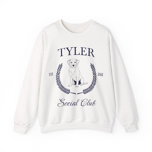 Lab Terrier Social Club Crewneck Sweatshirt White