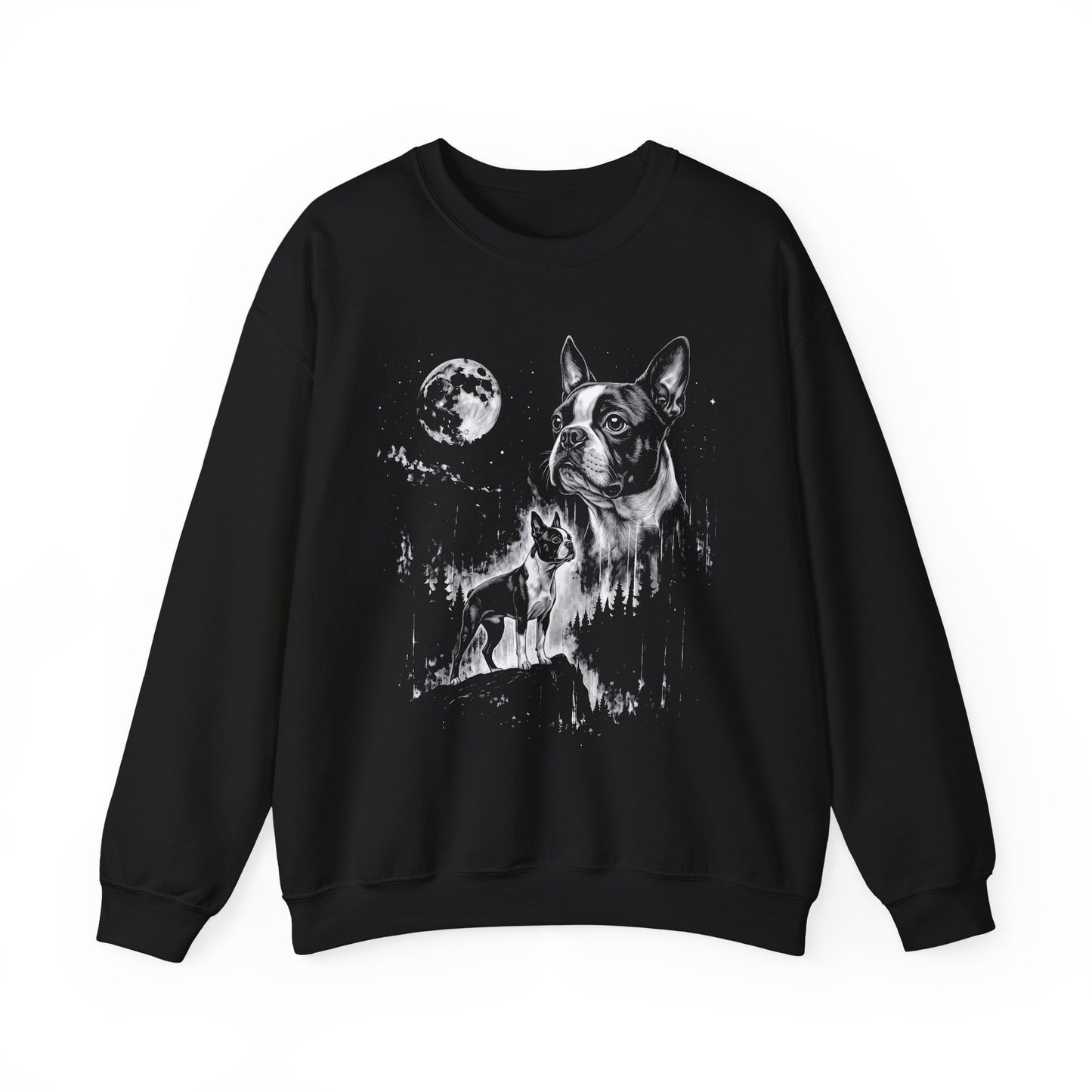Boston Terrier Moonlight Crewneck Sweatshirt