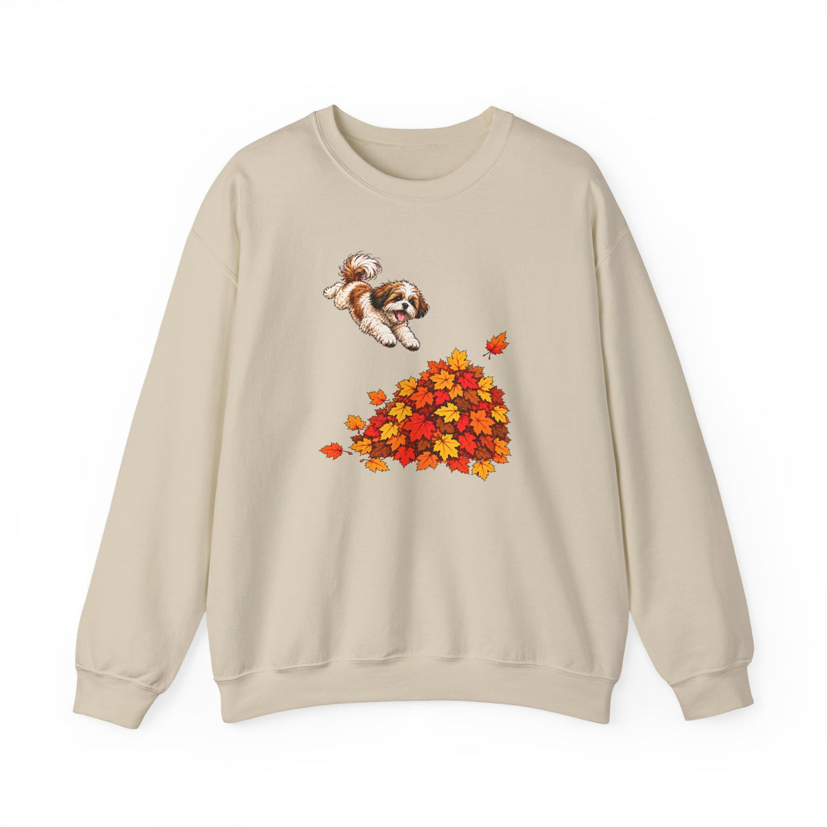 Shih Tzu Fall Leaves Crewneck Sweatshirt