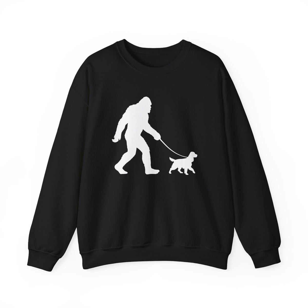 Bigfoot Walking Cocker Spaniels Crewneck Sweatshirt