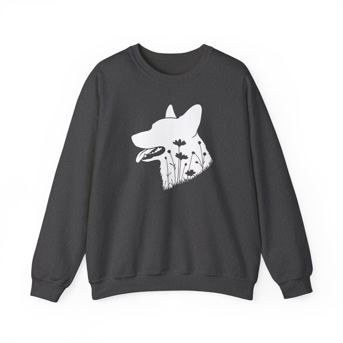 Cardigan Welsh Corgi Flowers Crewneck Sweatshirt
