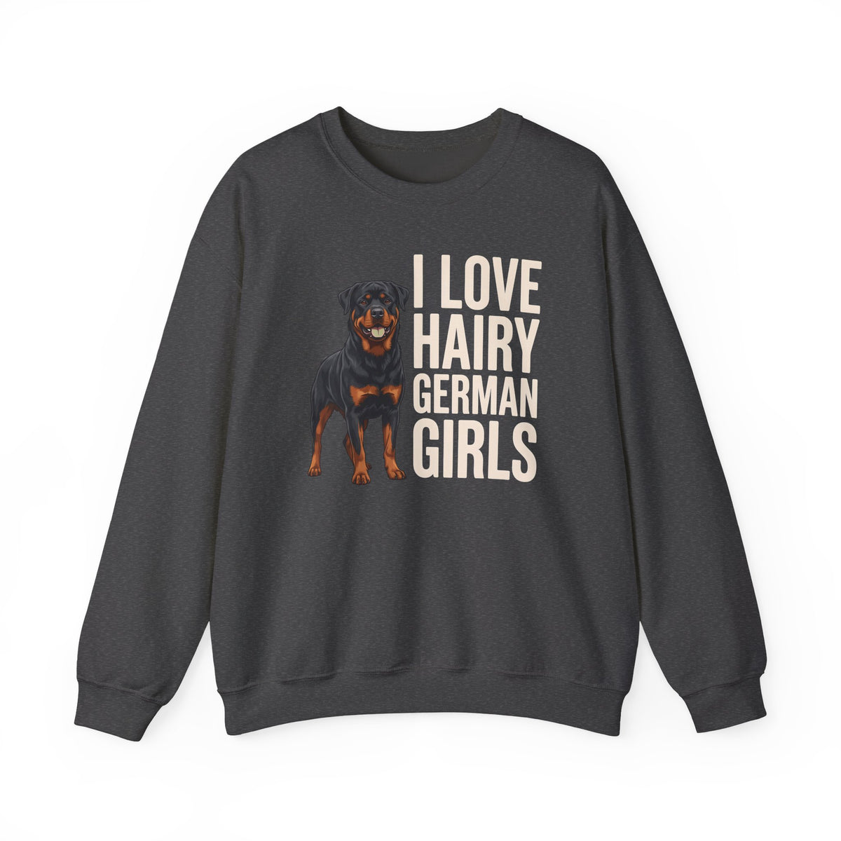 Rottweiler Hairy Girls Crewneck Sweatshirt