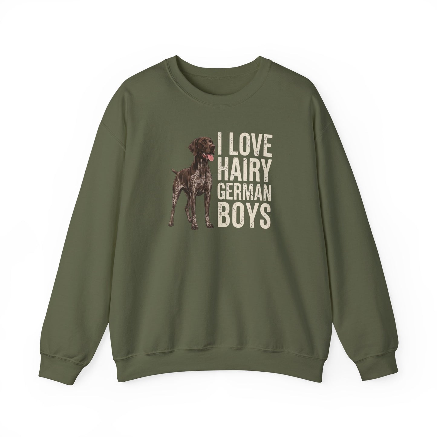 German Shorthaired Pointer Hairy Boys Crewneck Sweatshirt