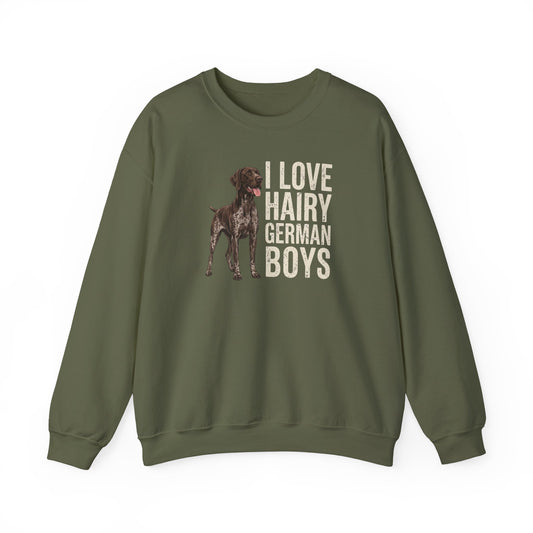 German Shorthaired Pointer Hairy Boys Crewneck Sweatshirt
