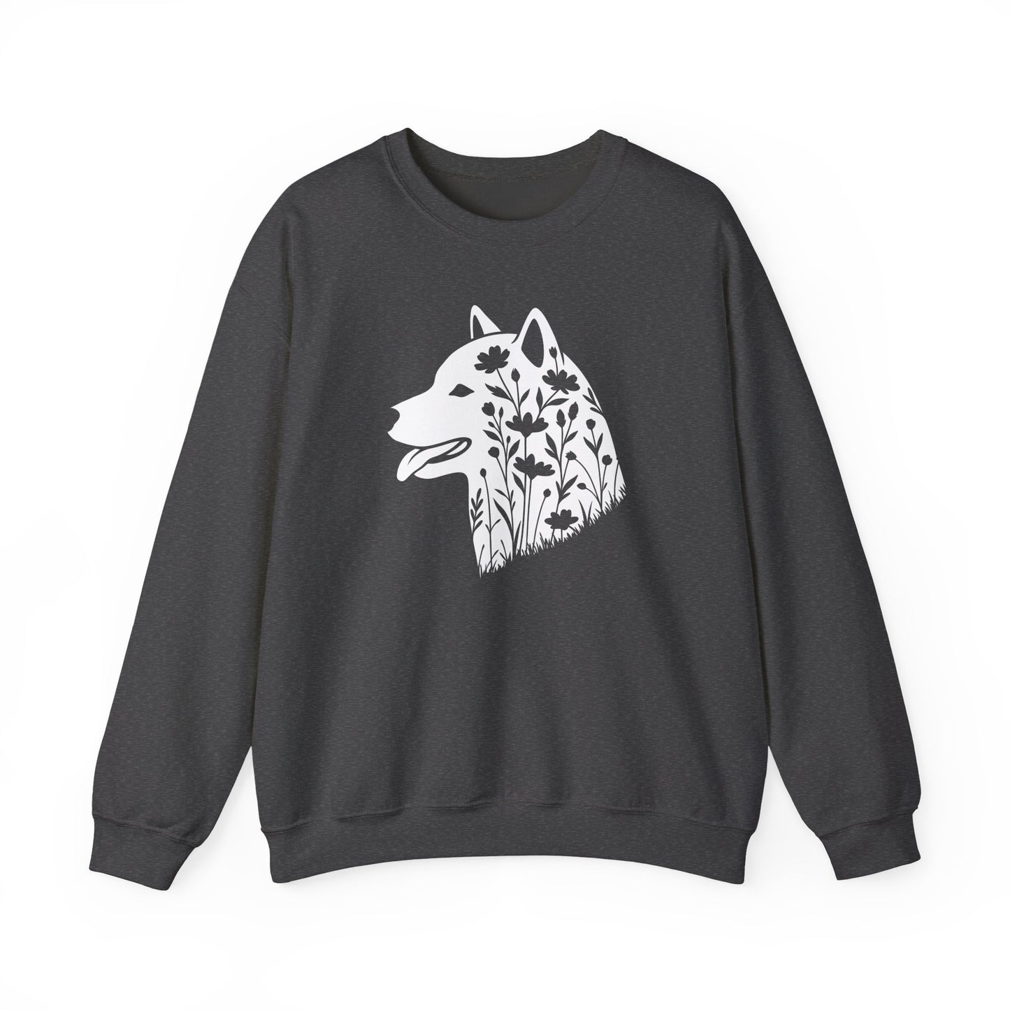 Shiba Inu Flowers Crewneck Sweatshirt