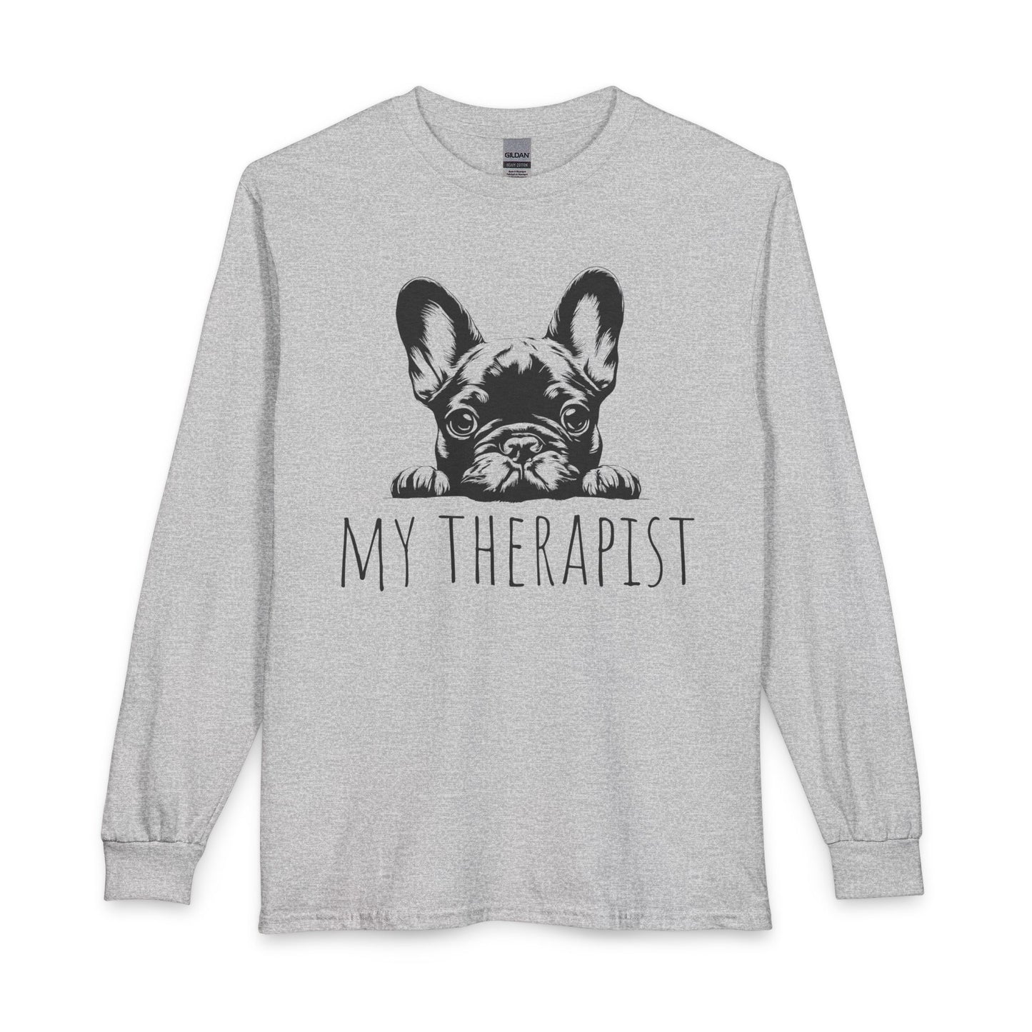 French Bulldog My Therapist Long Sleeve Sport Grey