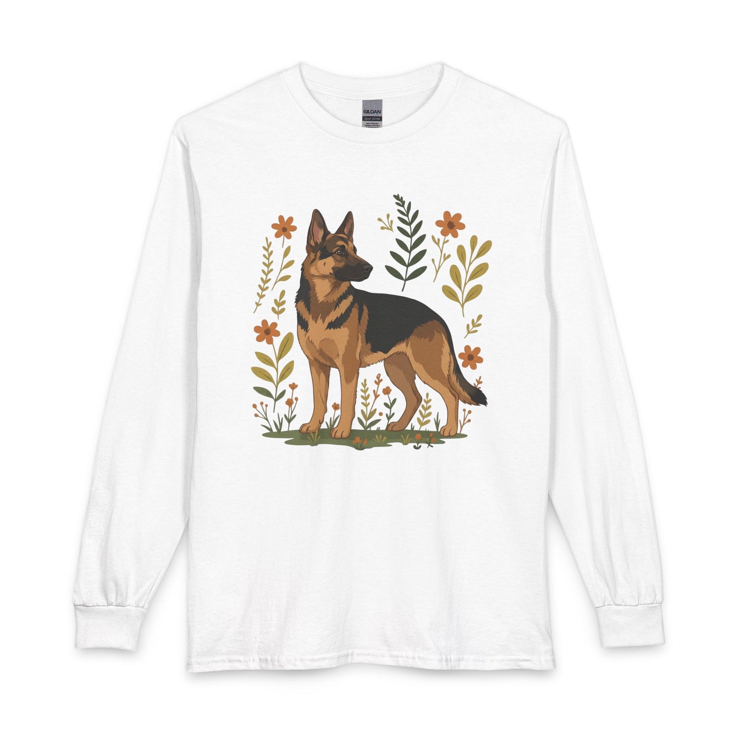 German Shepherd Flowers Long Sleeve
