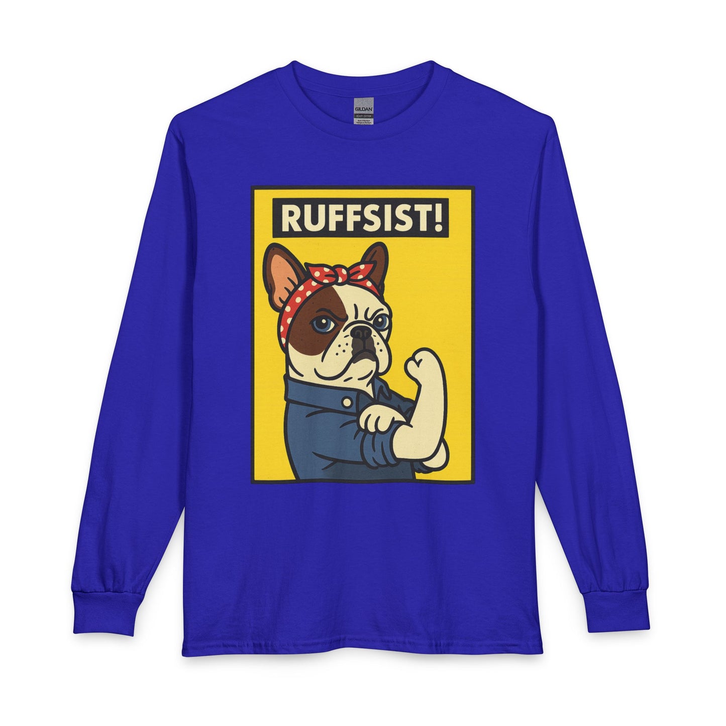 French Bulldog Rosie the Riveter Long Sleeve Royal