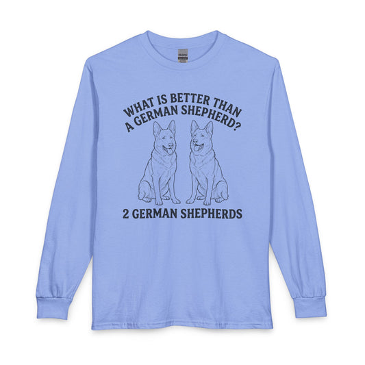 2 German Shepherds Long Sleeve Carolina Blue