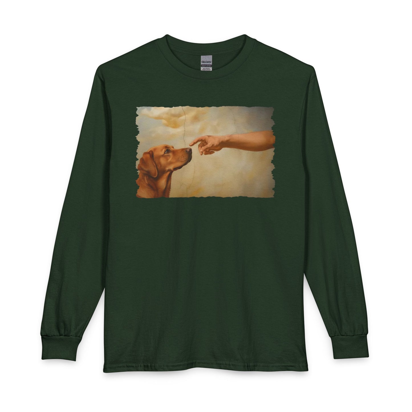 God Creates Fox Red Labrador Long Sleeve Forest Green