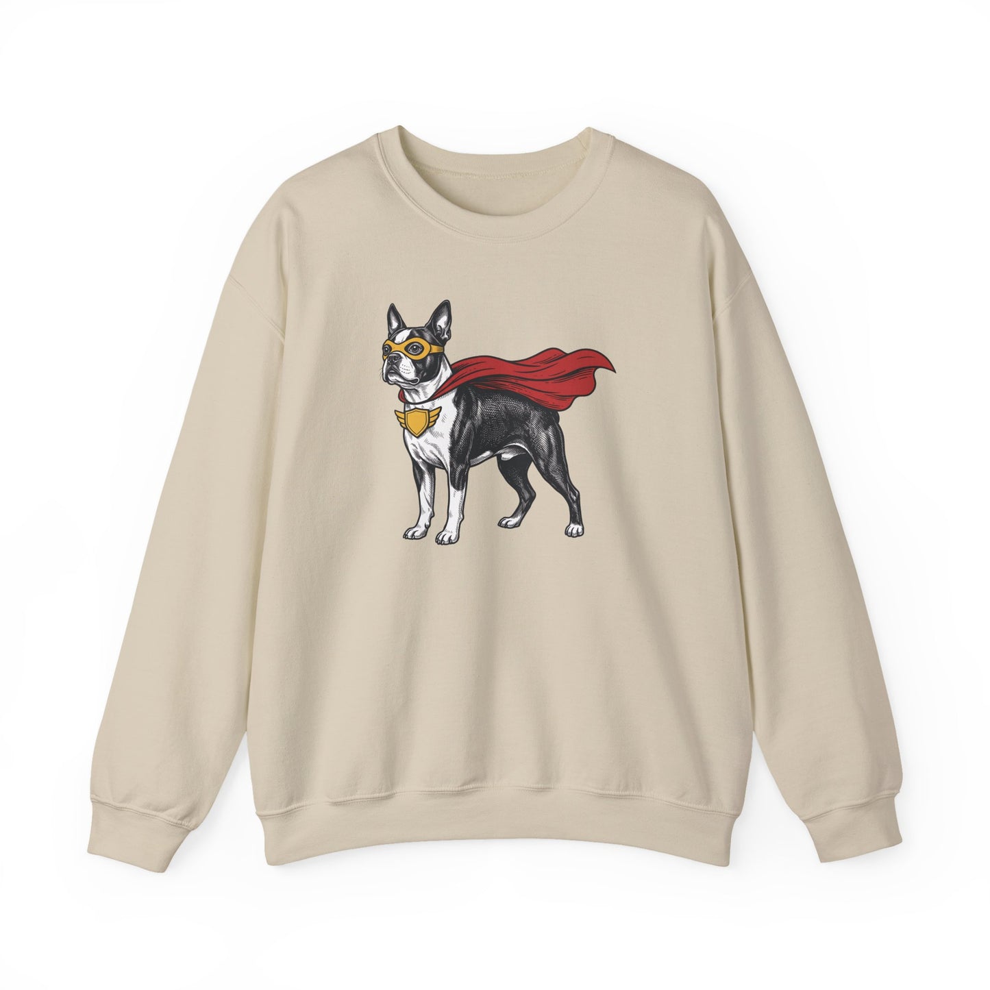 Boston Terrier Superhero Crewneck Sweatshirt