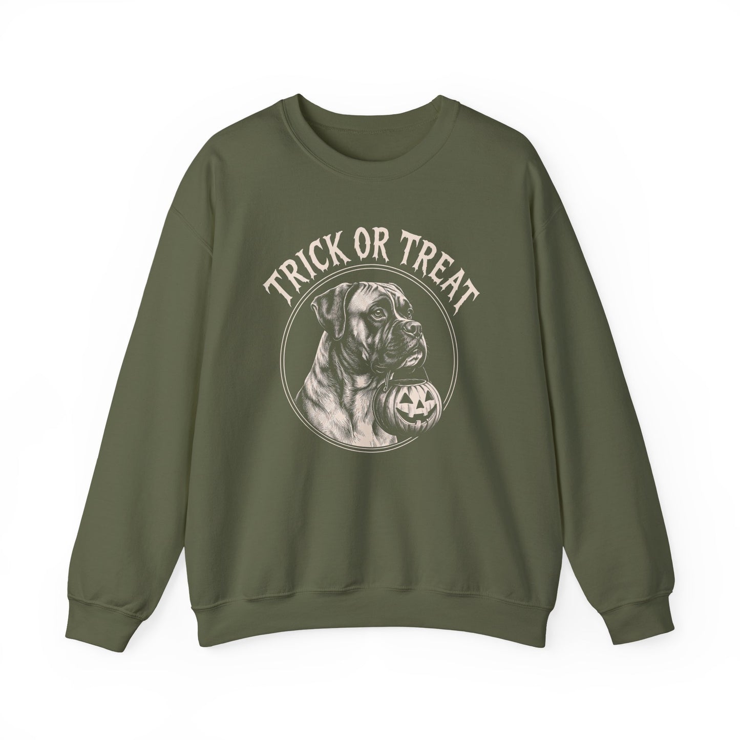 Boxer Trick or Treat Halloween Crewneck Sweatshirt
