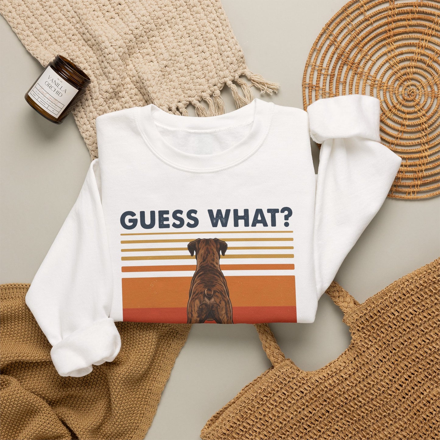 Brindle Boxer Butt Crewneck Sweatshirt