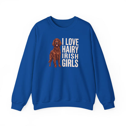 Irish Setter Hairy Girls Crewneck Sweatshirt
