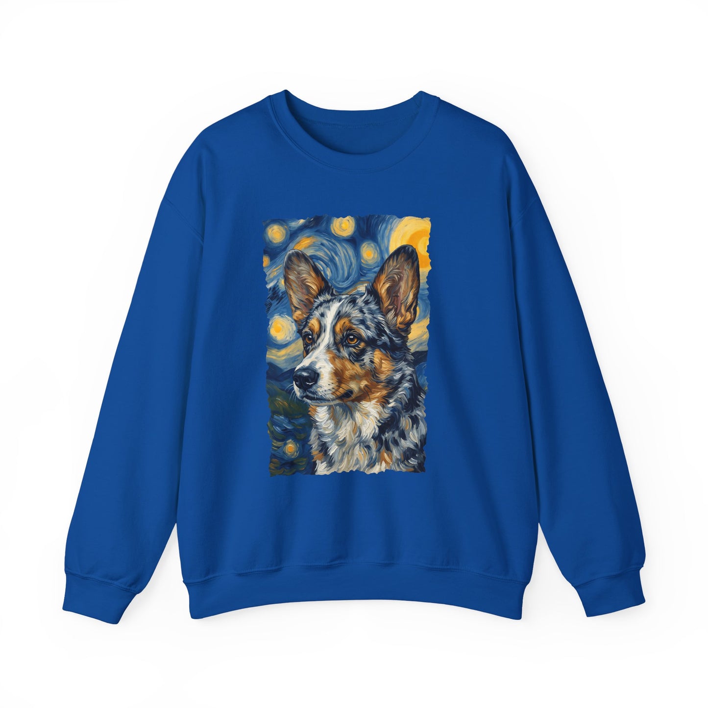 Cardigan Welsh Corgi Blue Merle Van Gogh Crewneck Sweatshirt