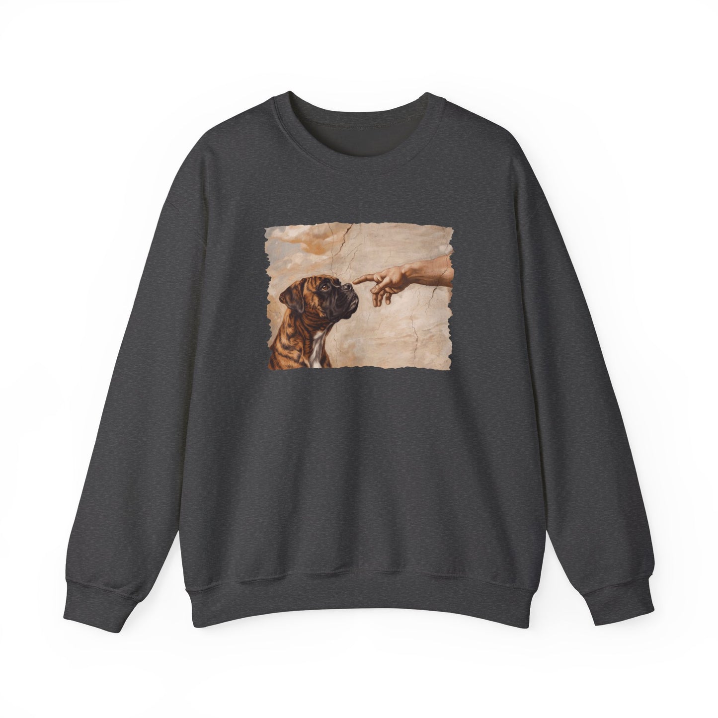 God Creates Brindle Boxer Crewneck Sweatshirt