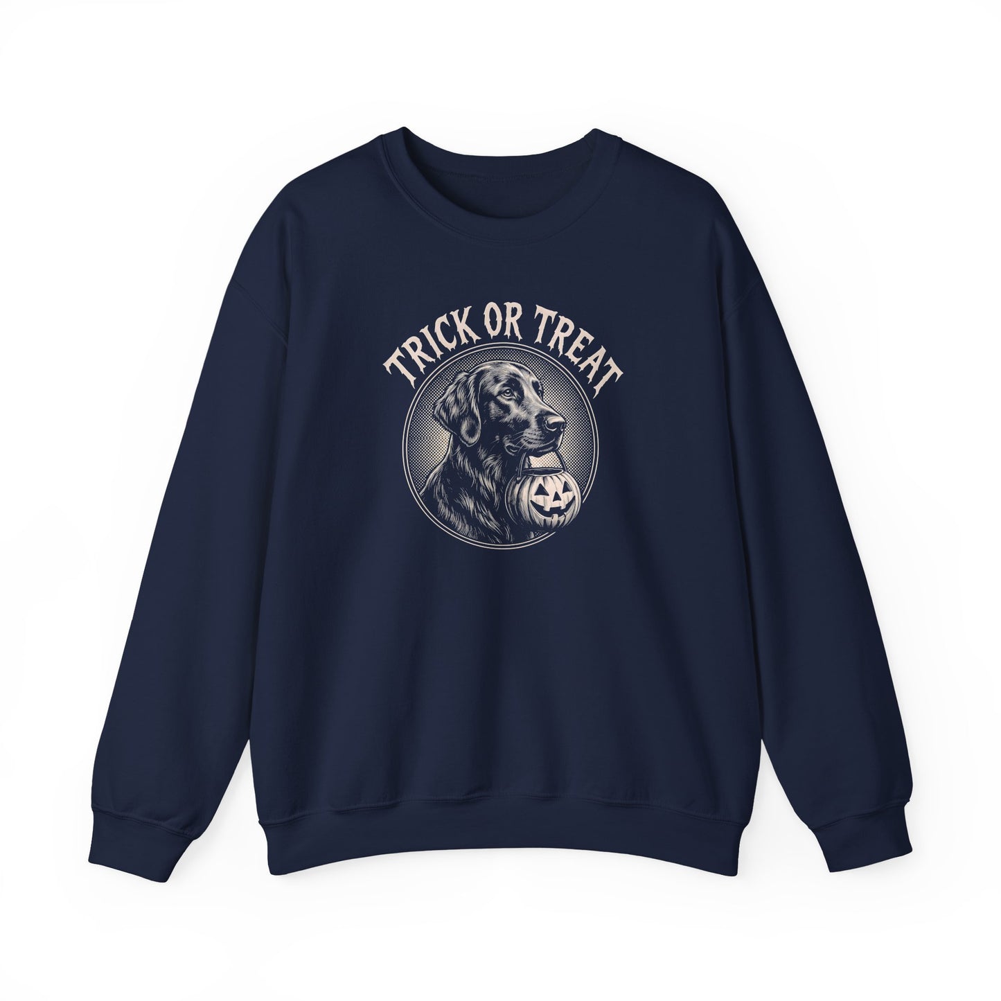 Flat Coated Retriever Trick Or Treat Crewneck Sweatshirt