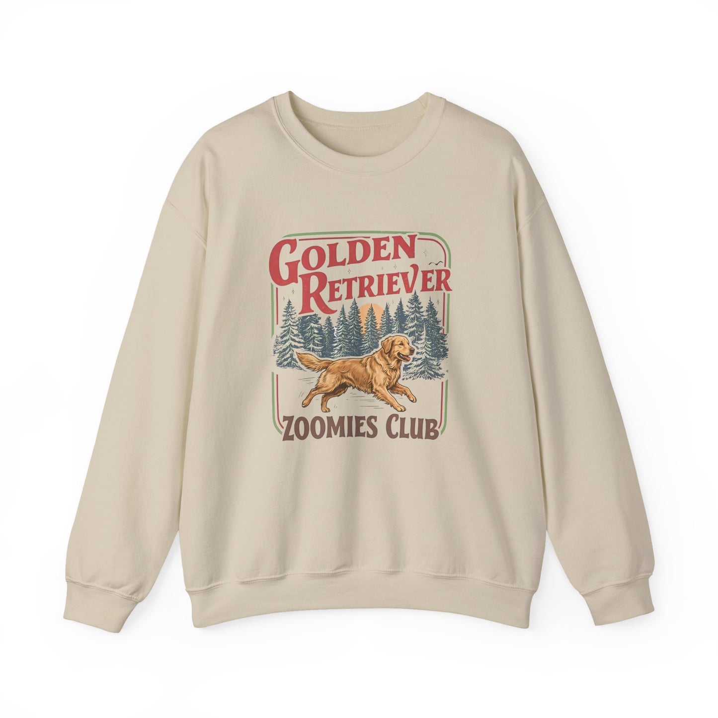 Golden Retriever Zoomies Crewneck Sweatshirt Sand