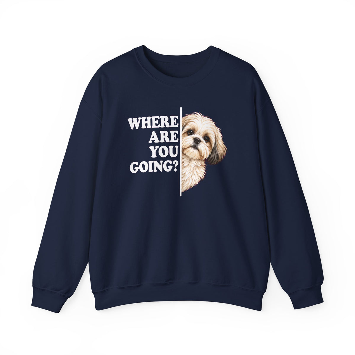 White Shih Tzu Alert Crewneck Sweatshirt