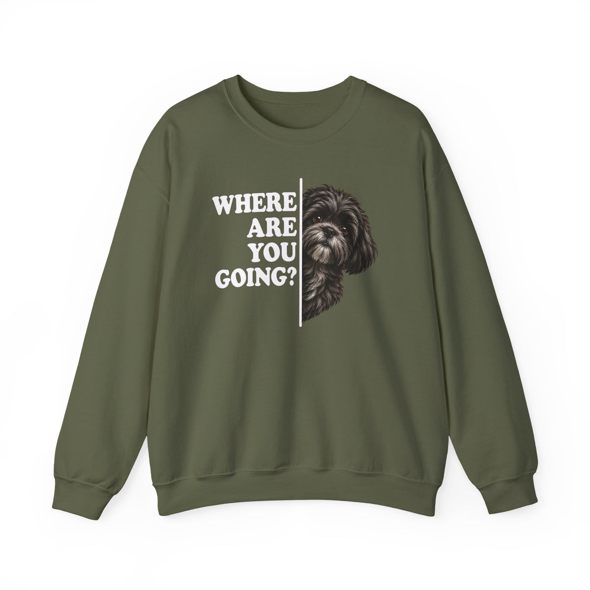 Black Shih Tzu Alert Crewneck Sweatshirt