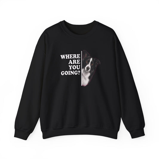 Border Collie Alert Crewneck Sweatshirt Black