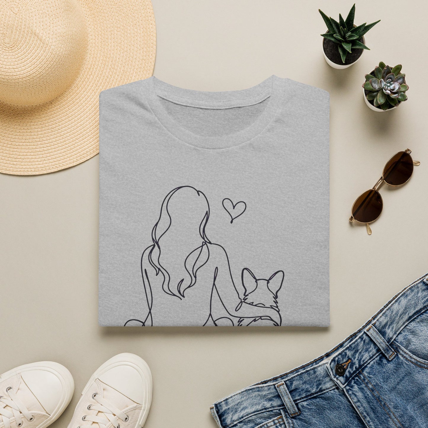 Cardigan Welsh Corgi and Girl