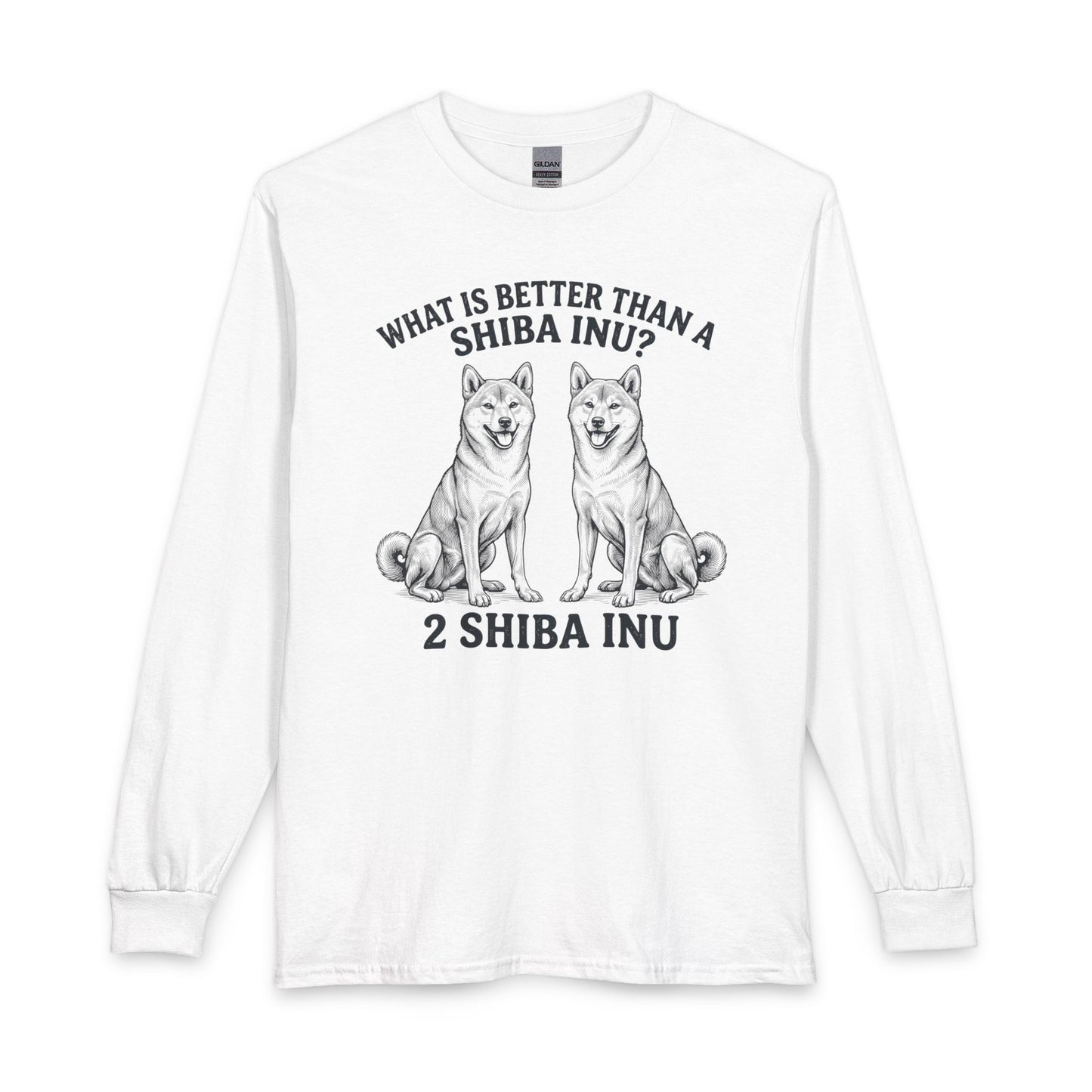 Two Shiba Inu Long Sleeve White