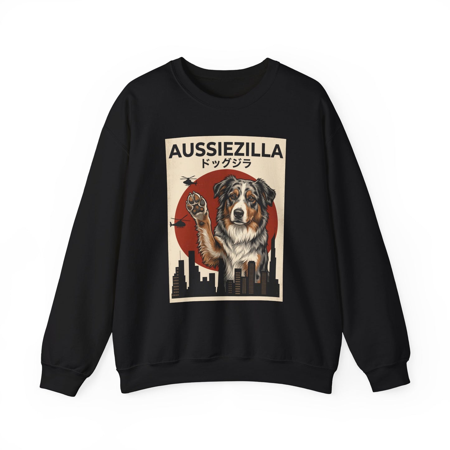 Australian Shepherd Aussiezilla Crewneck Sweatshirt