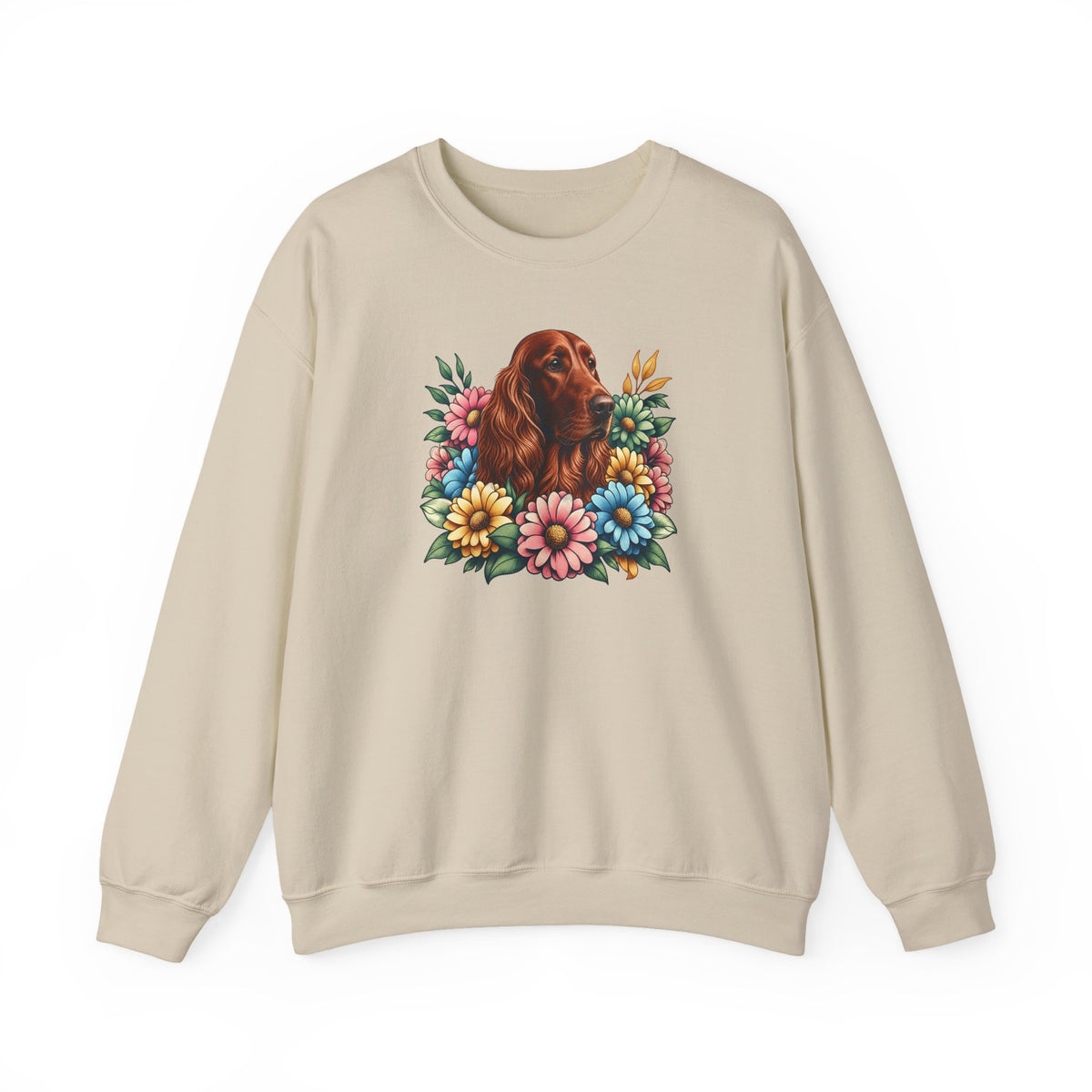 Irish Setter Flower Wreath Crewneck Sweatshirt