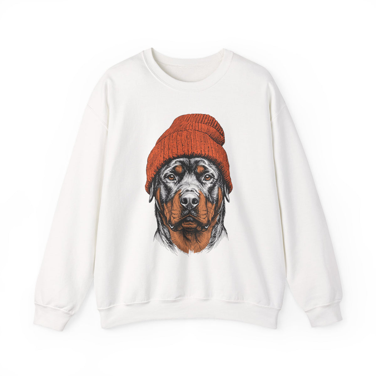 Rottweiler Beanie Crewneck Sweatshirt
