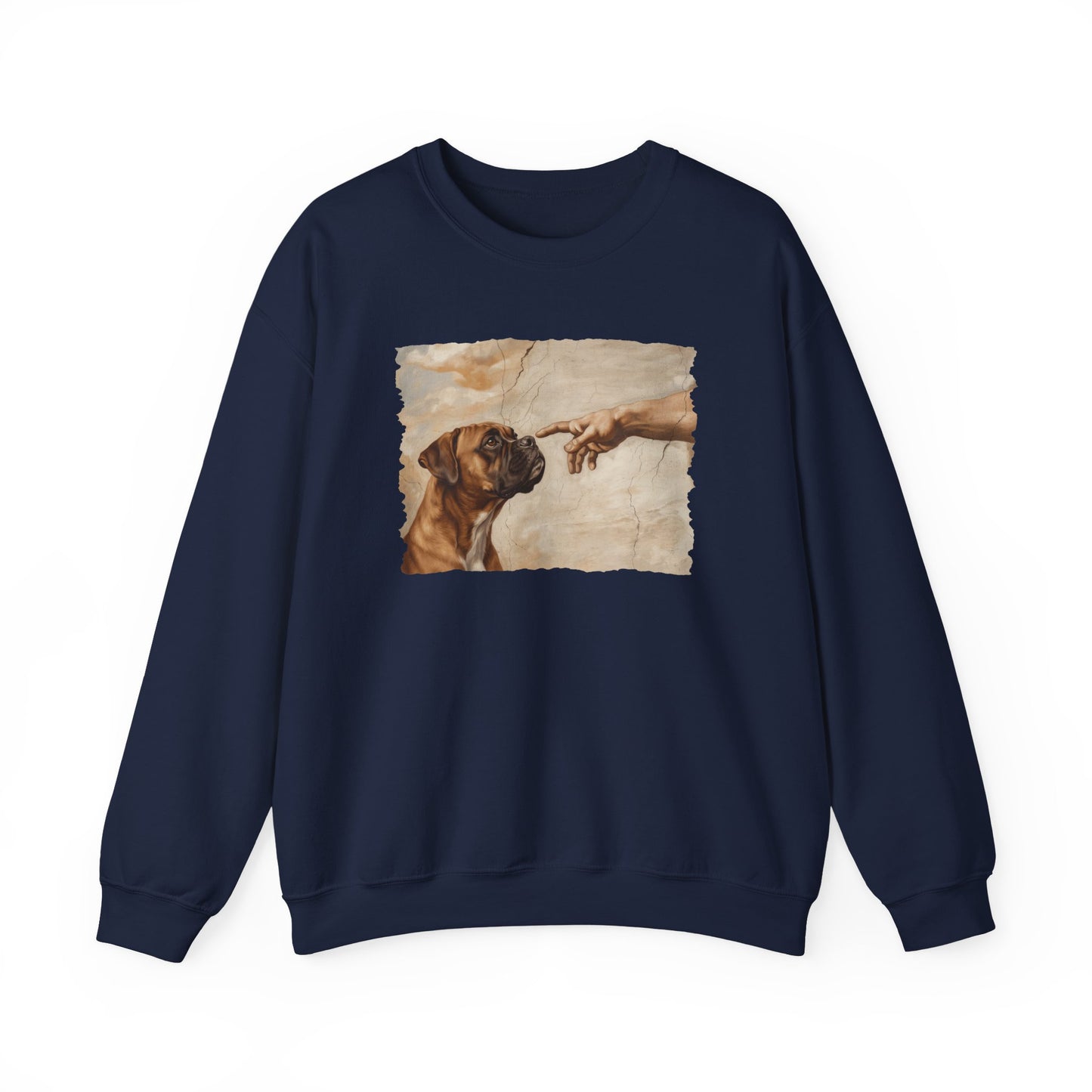God Creates Fawn Boxer Crewneck Sweatshirt