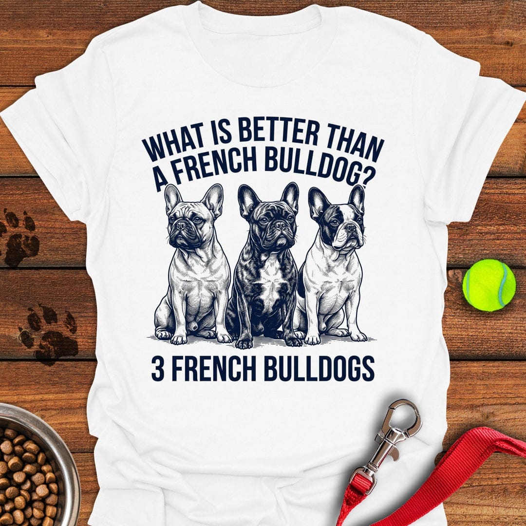 3 French Bulldogs White