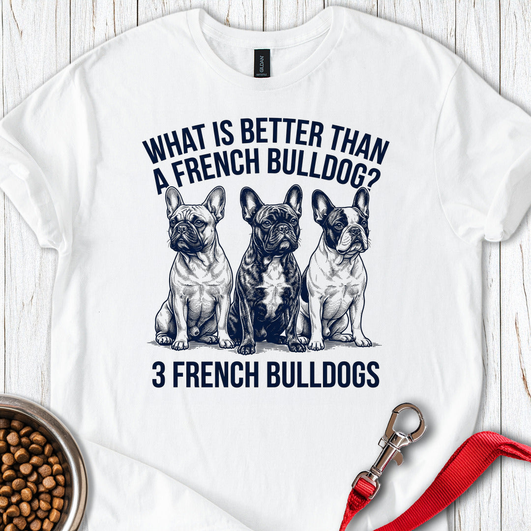 3 French Bulldogs White