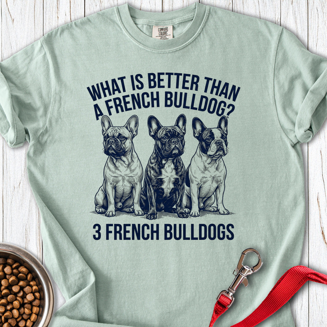 3 French Bulldogs Premium Tee Bay