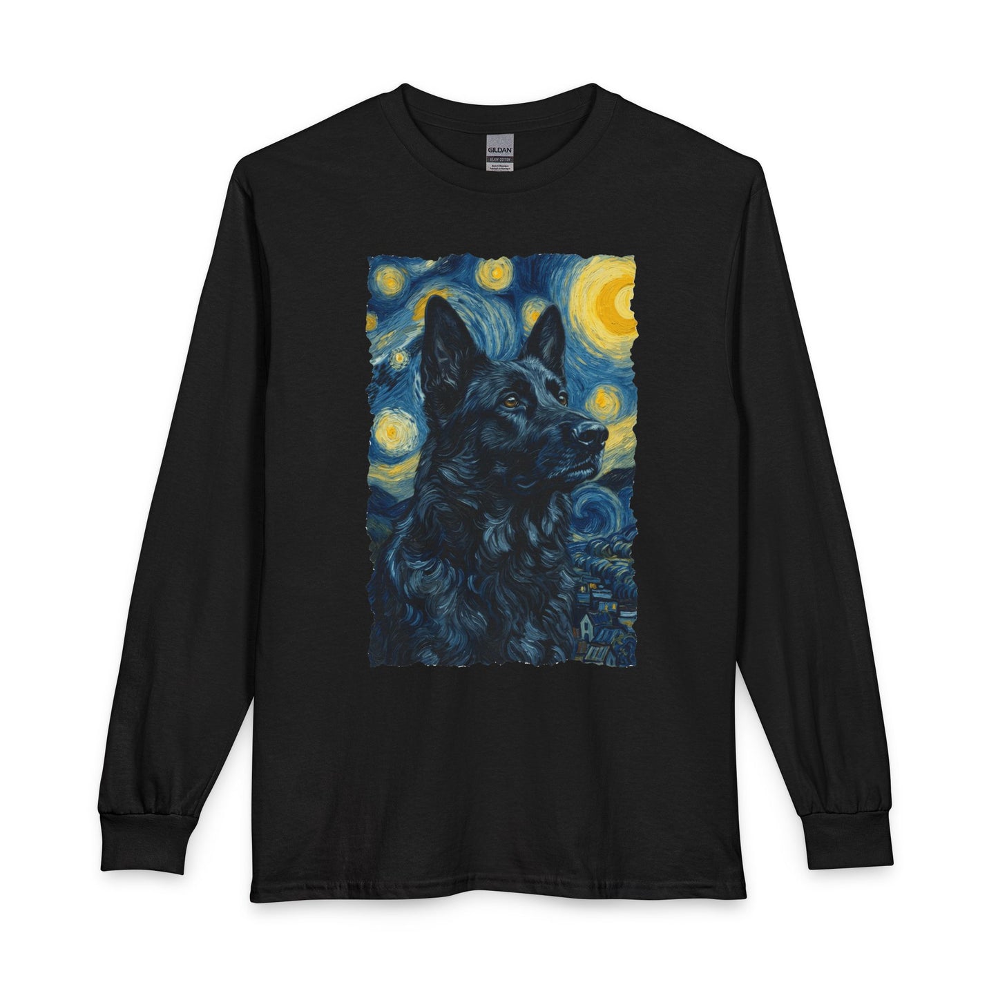 Black German Shepherd Van Gogh Long Sleeve