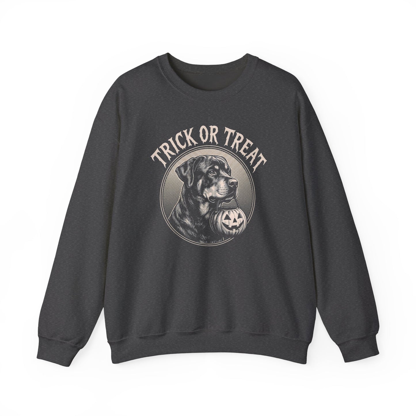 Rottweiler Trick Or Treat Crewneck Sweatshirt