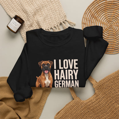 Fawn Boxer Hairy German Girl Crewneck Sweatshirt