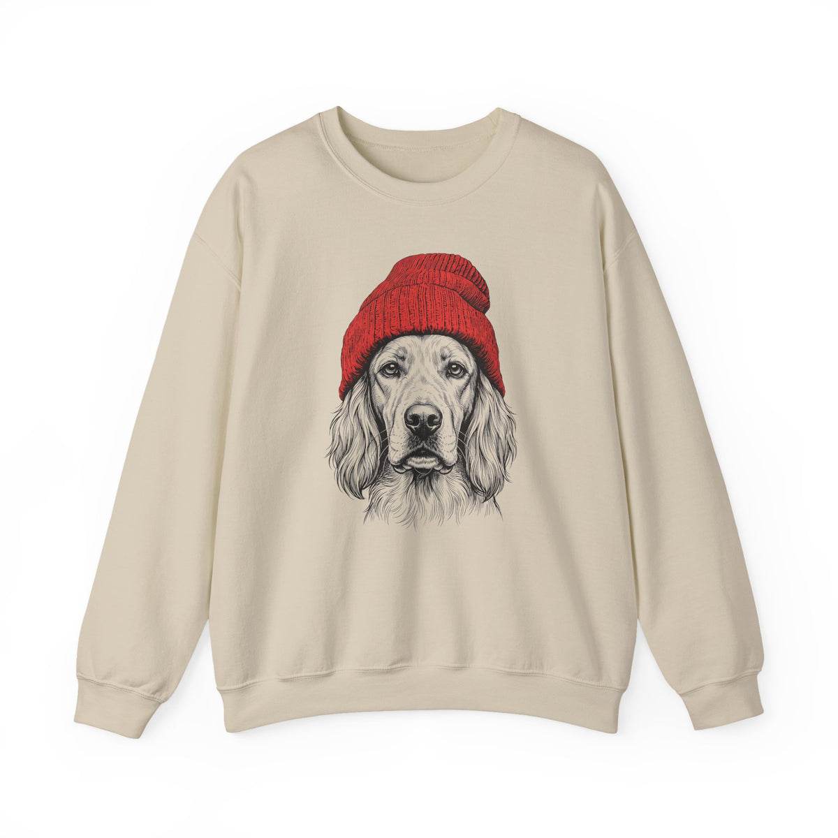 English Setter Beanie Crewneck Sweatshirt