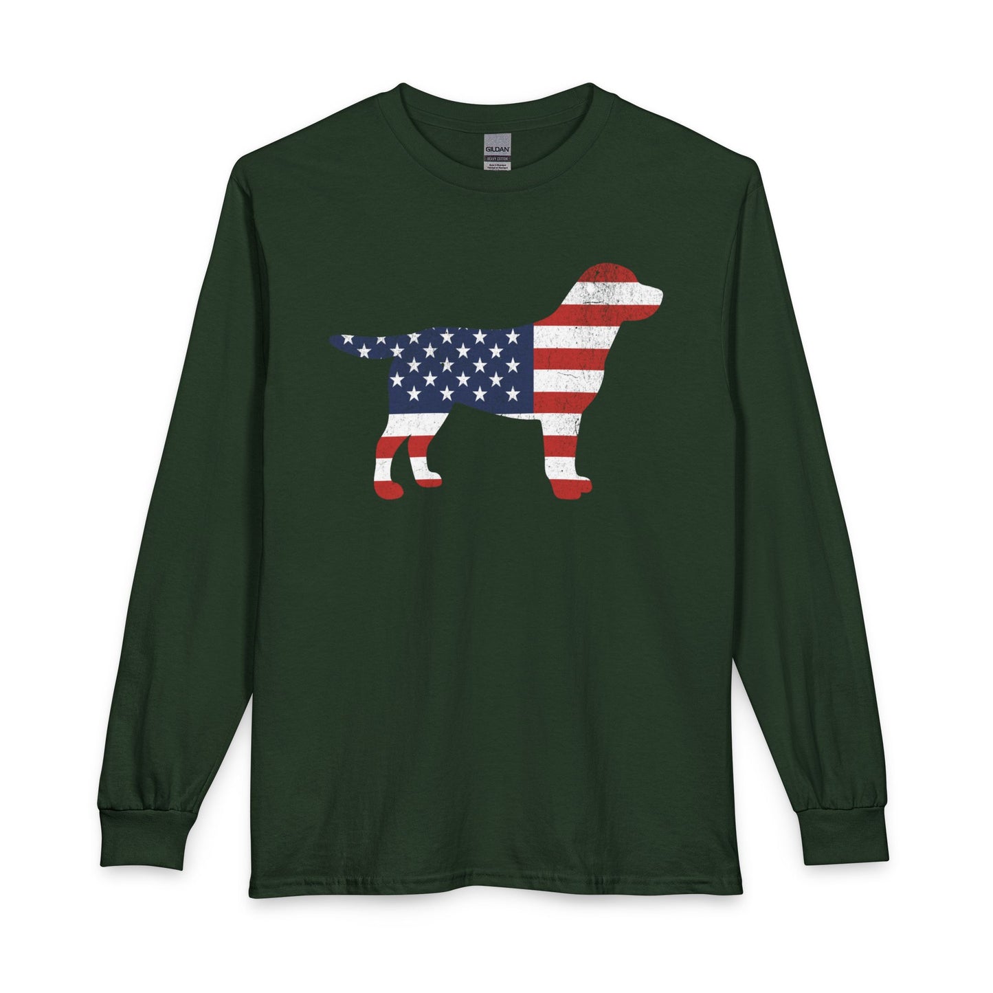Labrador USA Flag Silhouette Long Sleeve