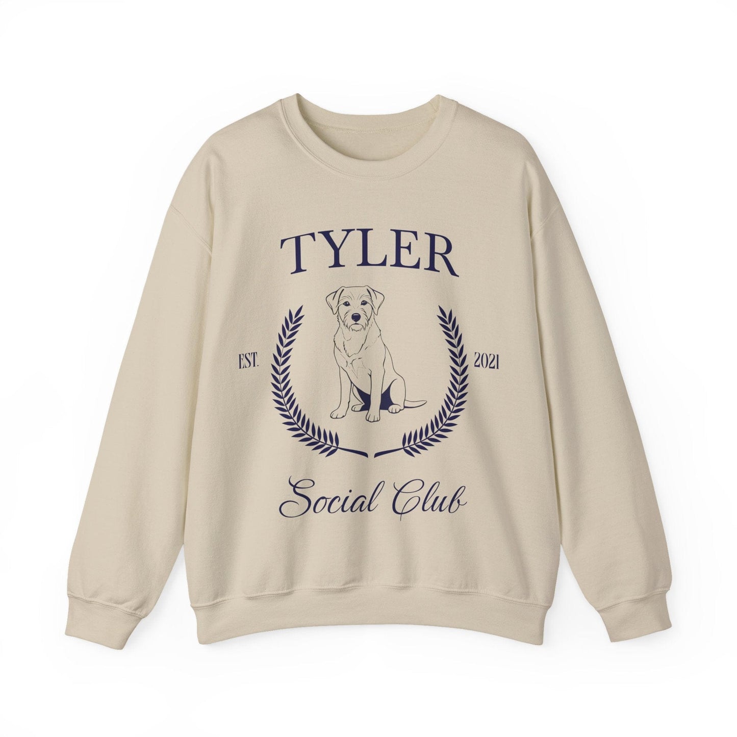 Lab Terrier Social Club Crewneck Sweatshirt Sand