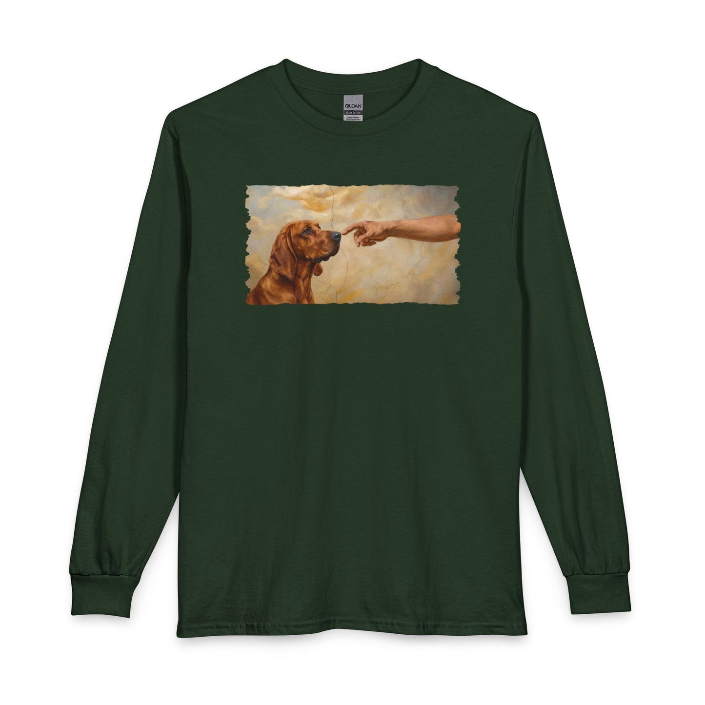 God Creates Redbone Coonhound Long Sleeve Forest Green