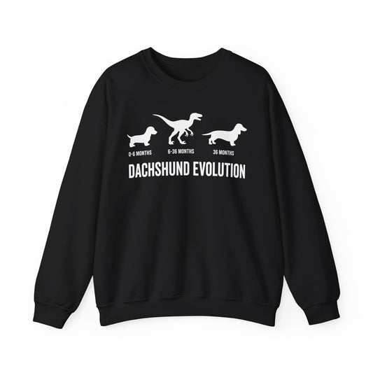 Dachshund Evolution Crewneck Sweatshirt Black