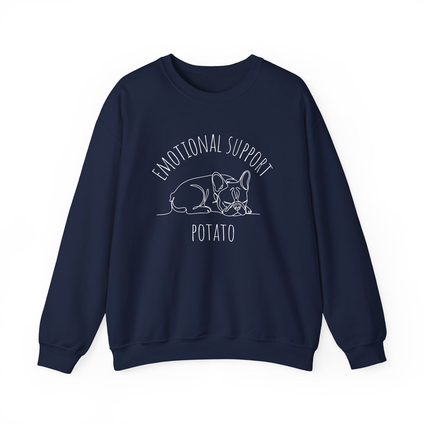 Emotional Support Potato Crewneck Sweatshirt Navy