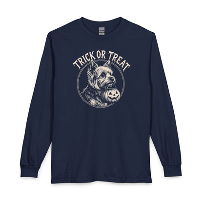 Yorkshire Terrier Trick Or Treat Long Sleeve Navy