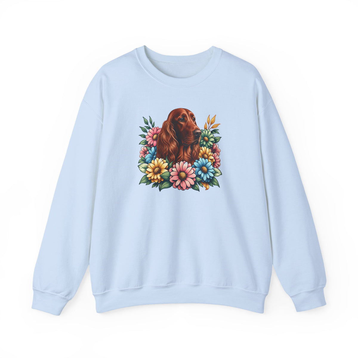 Irish Setter Flower Wreath Crewneck Sweatshirt