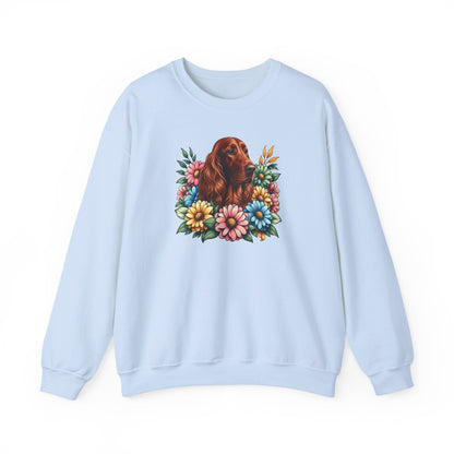 Irish Setter Flower Wreath Crewneck Sweatshirt