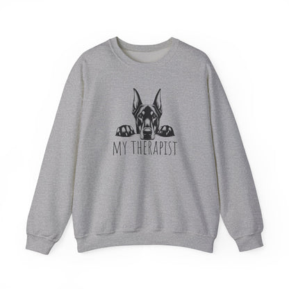 Doberman My Therapist Crewneck Sweatshirt