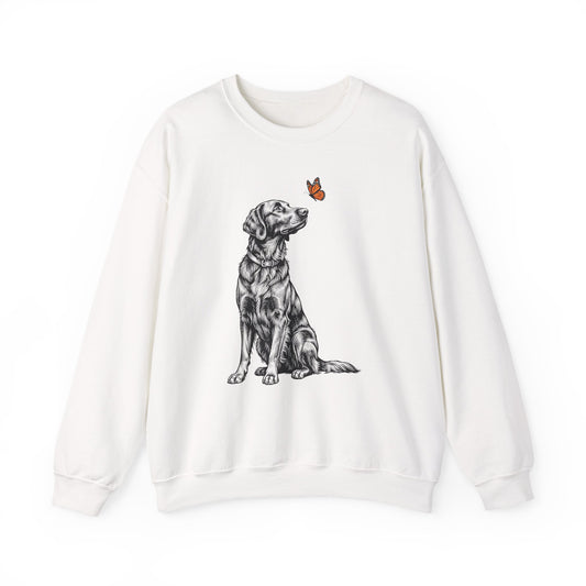 Flat Coated Retriever Butterfly Crewneck Sweatshirt